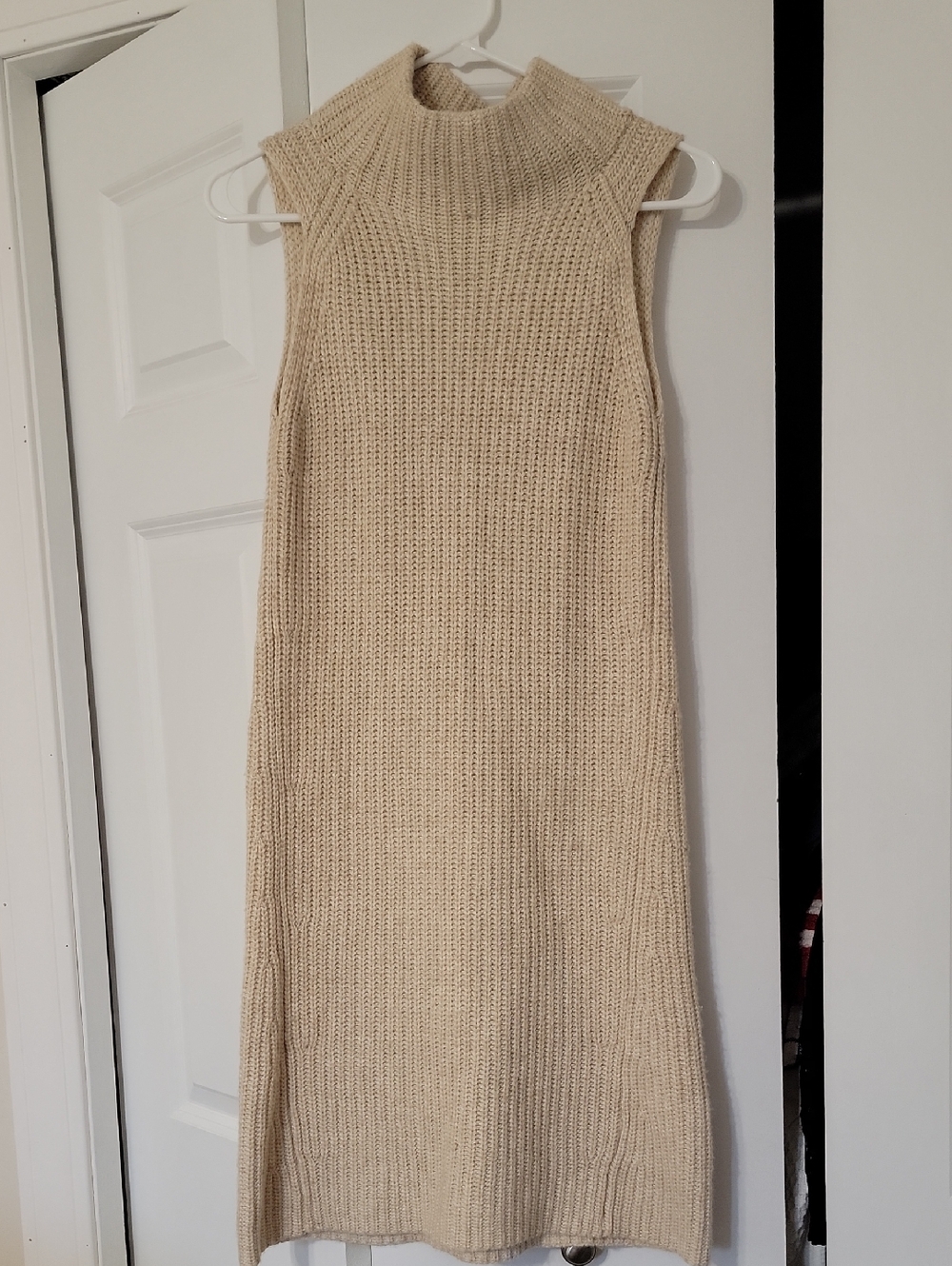 a new day Cream Sleeveless Midi Sweater Dress